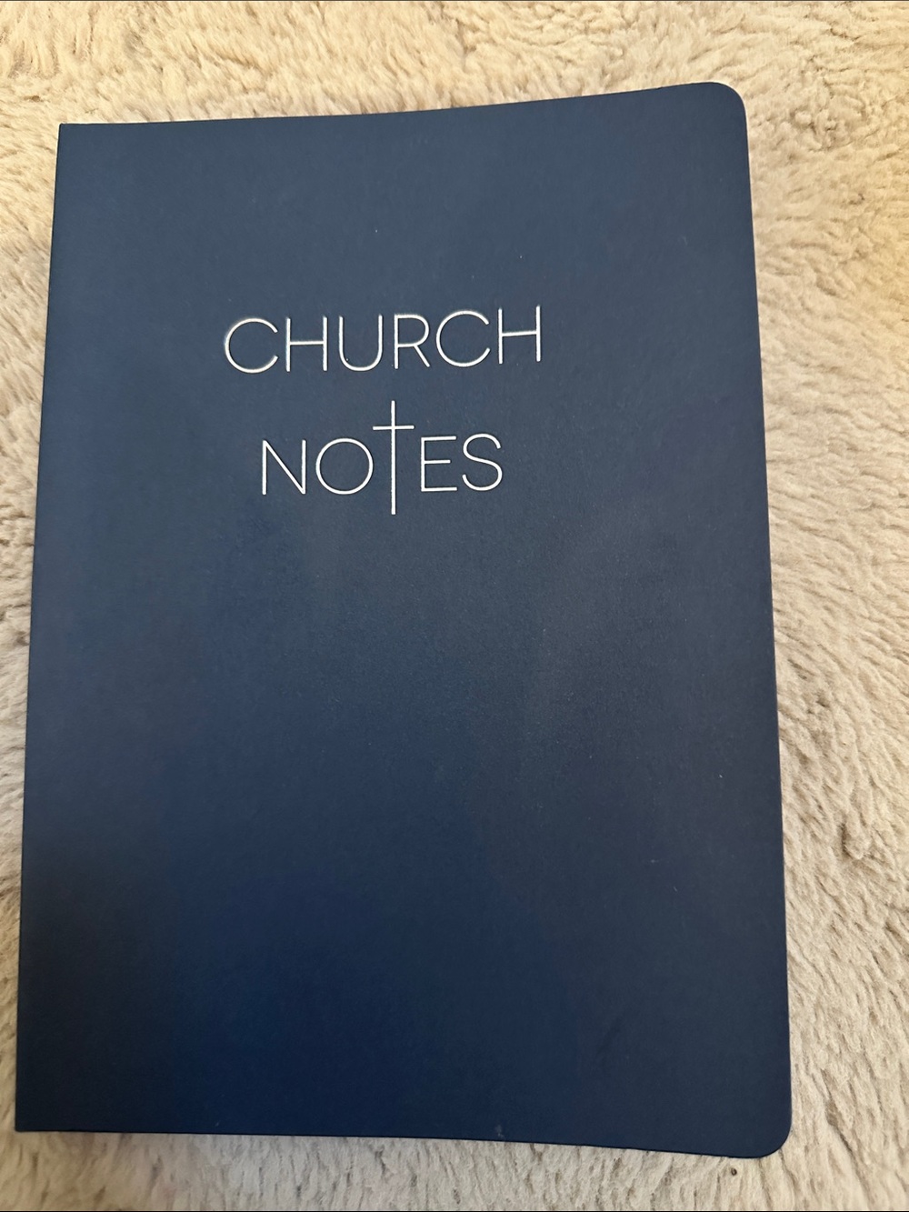 church notes noteboook in blue
